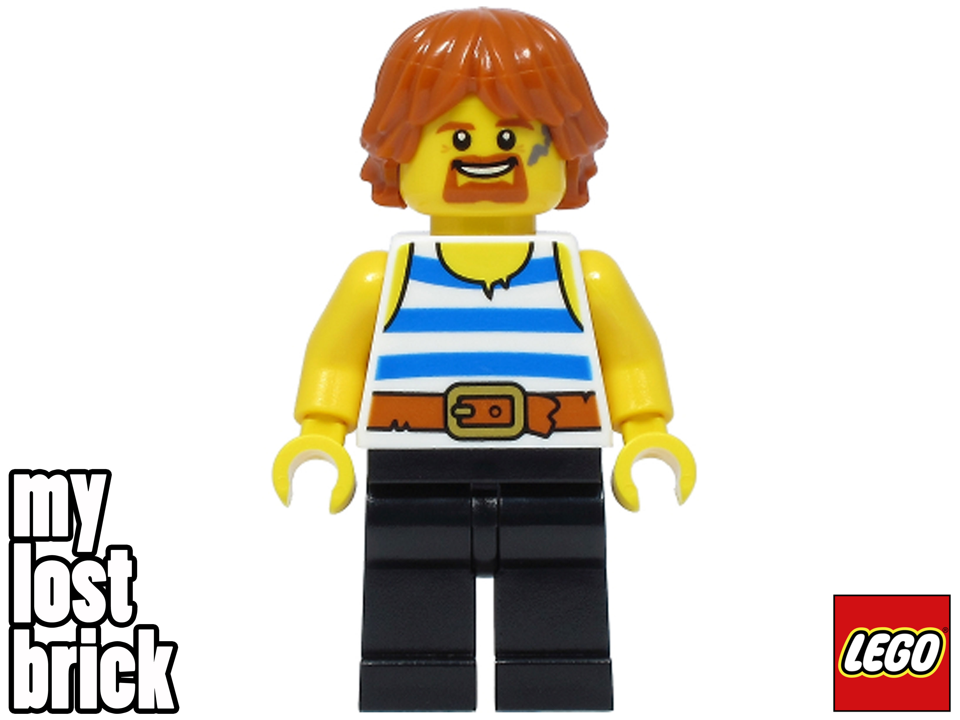 LEGO Castillo - Minifigura de Herrero con Tapa a Rayas de 31120 (cas556) - NUEVO - Imagen 2 de 6