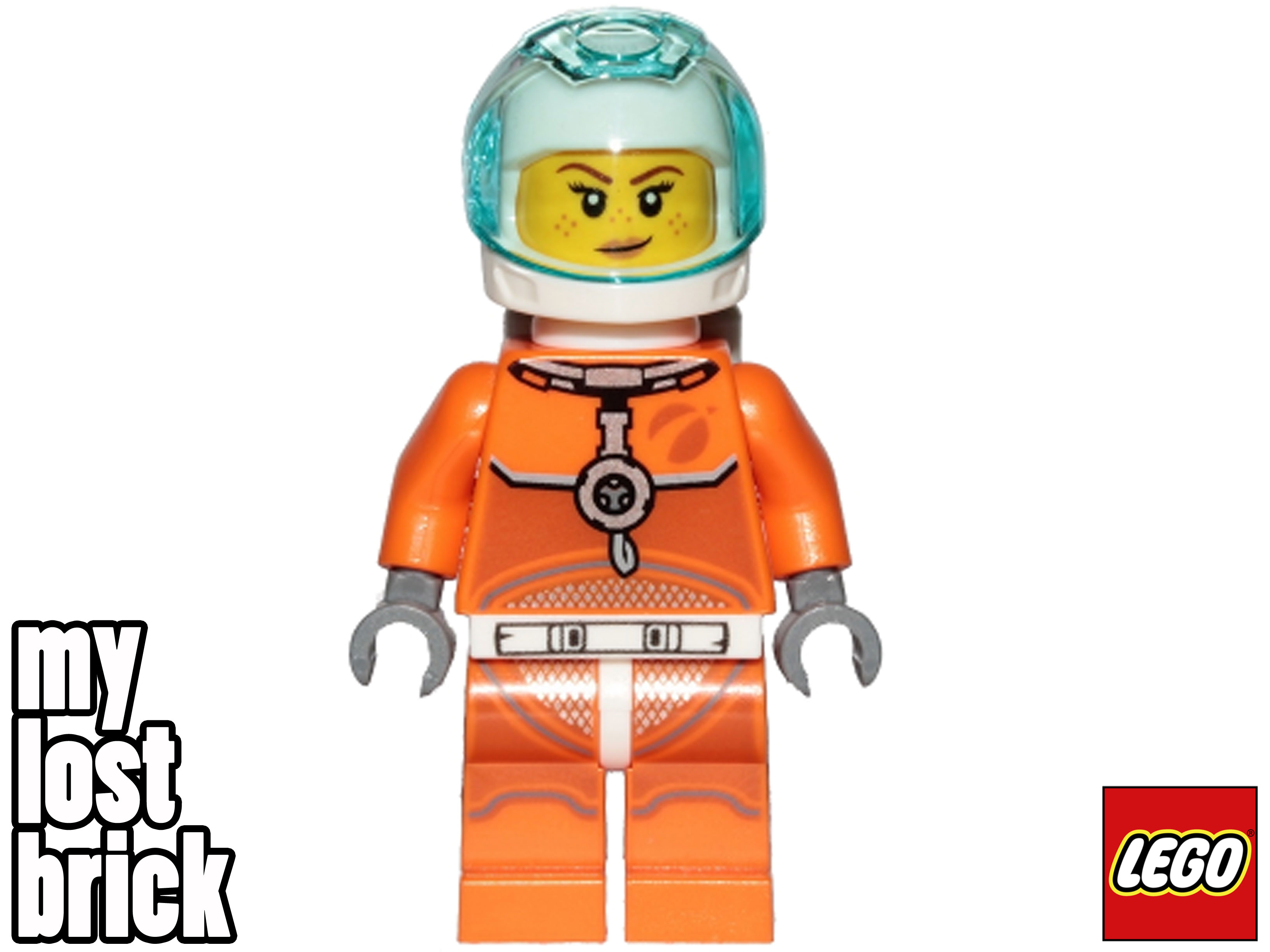 LEGO City - Astronaut Minifigure Female Orange Spacesuit from 60228 (cty1008) - Picture 2 of 8