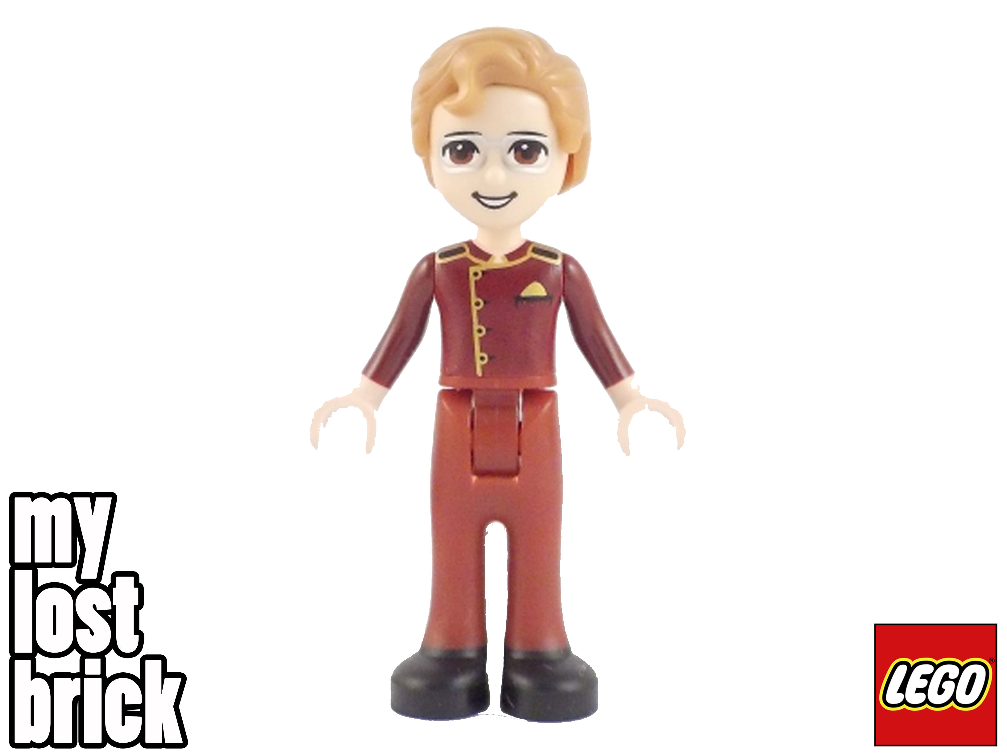 LEGO Friends - Julian Minifigure Dark Red Usher Uniform from 41448 (frnd414)-NEW - Picture 2 of 6