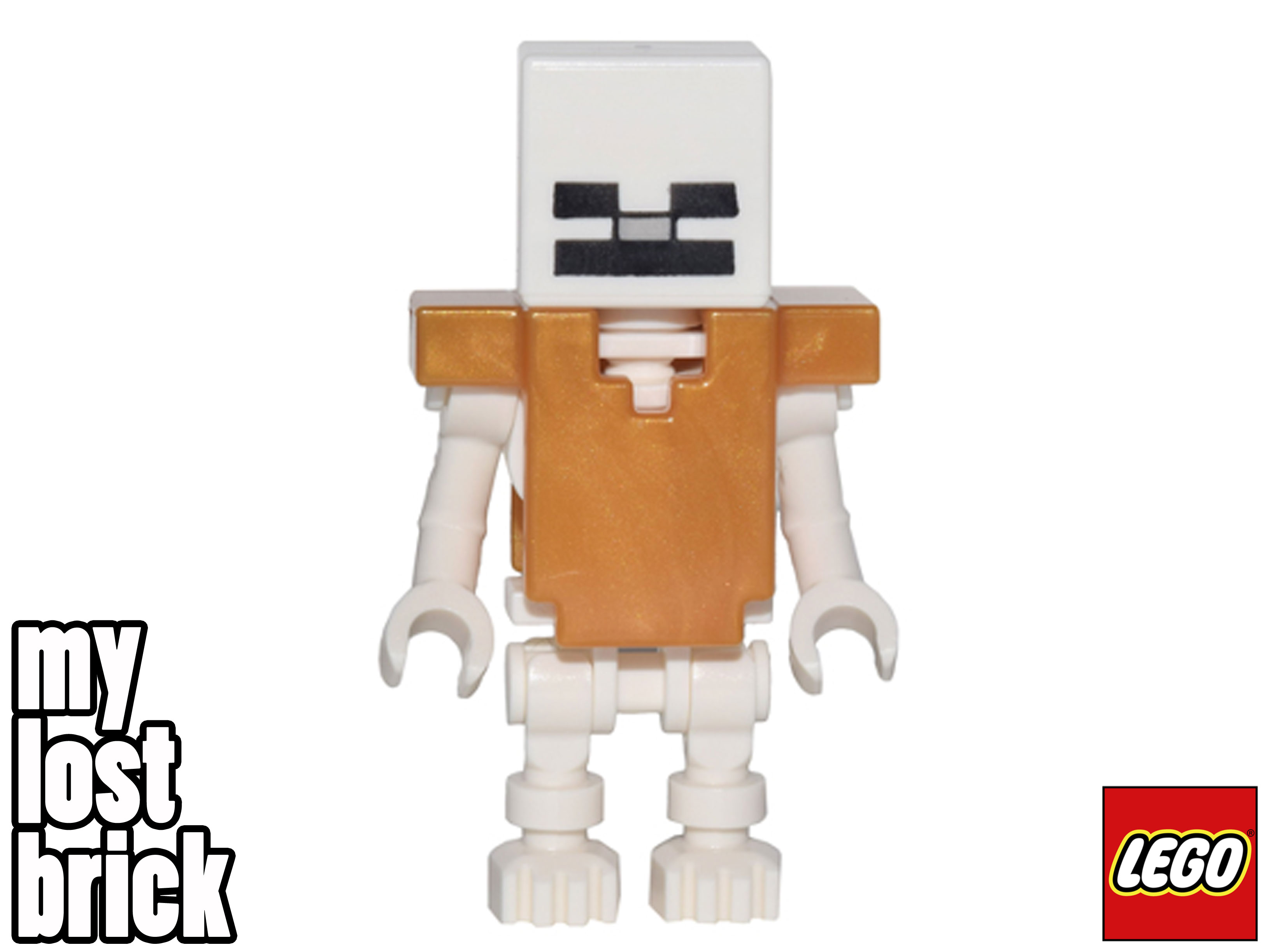 LEGO Minecraft Esqueleto Minifigura Perla Oro Armadura de 21137 (min054) - NUEVO - Imagen 2 de 7