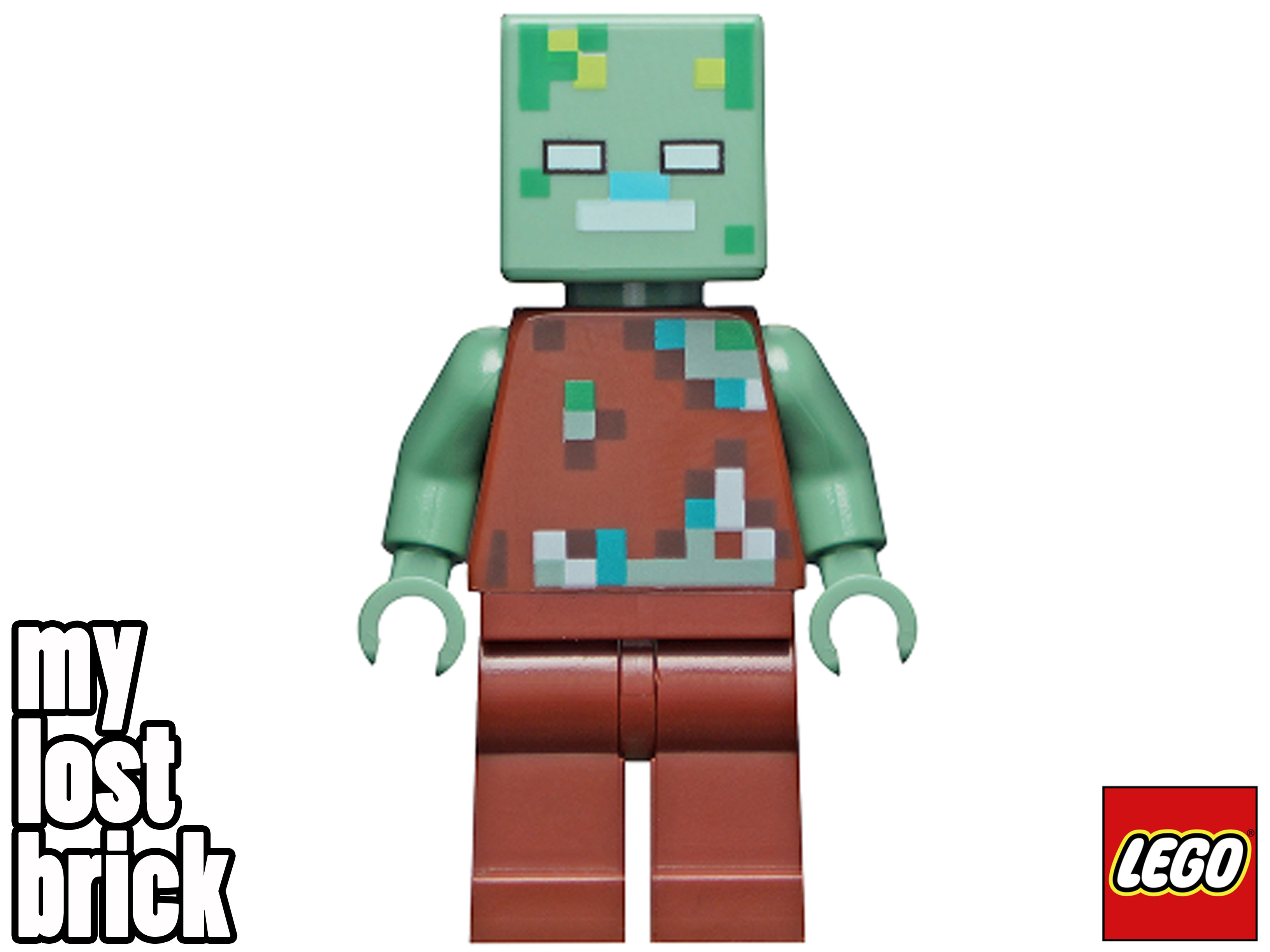 LEGO Minecraft - Minifigura Zombie Ahogado del set 21164 (min088) - NUEVO - Imagen 4 de 7